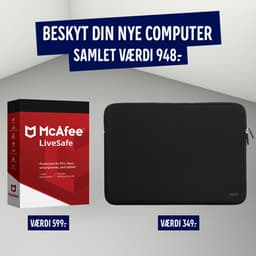 Startpakke med McAfee LiveSafe og Keep sleeve til 14"