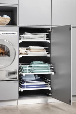 Epoq uttrekkbar trådkurv 60cm med MDF-bunn (hvit)