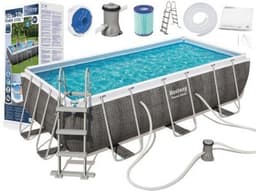 Bestway power steel 4.04x2.01x1.00m rektangulär pool inkl patronfilterpump och stege