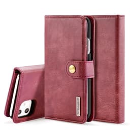 DG.MING iPhone 11 Split Läder Plånboksfodral - Röd