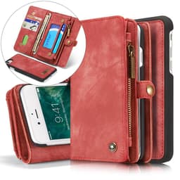 CASEME iPhone 8/7/SE Retro Split Lommebok-deksel I Lær - Rød