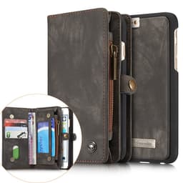 CASEME iPhone 6s 6 Plus Retro Split läder plånboksfodral Grå