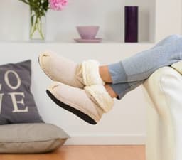 Höga tofflor comfort beige - warmies
