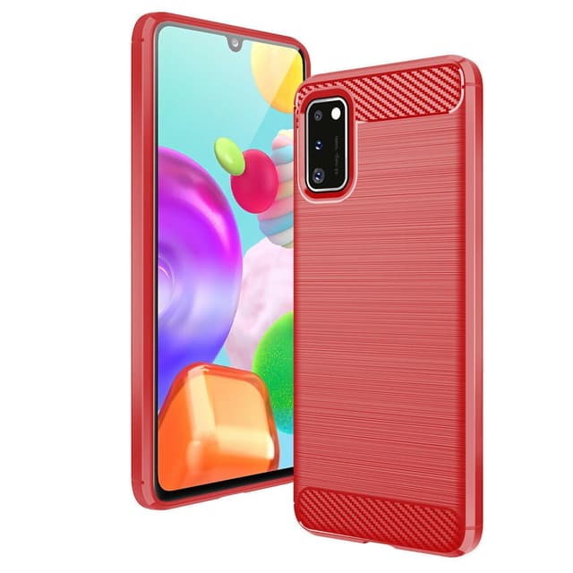 Stöttåligt Armor Carbon TPU-skal Samsung A41 - Röd