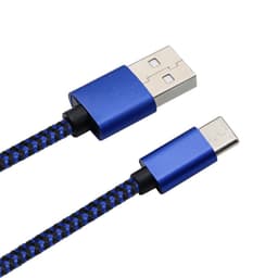 USB-C flettet opladerkabel 0,9 m - Blå