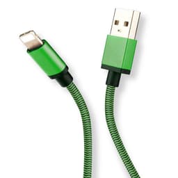 Flettet opladerkabel til iPhone 3m - Grøn
