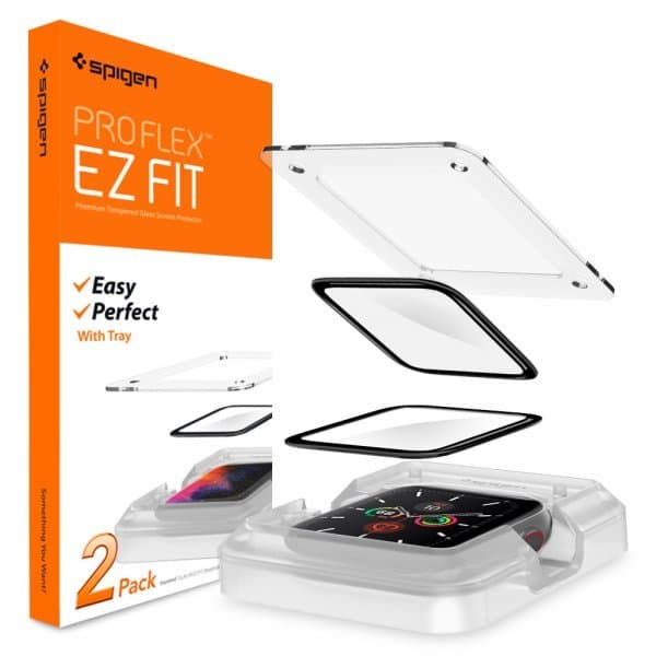 Spigen Apple Watch 44mm Skjermbeskytter ProFlex EZ Fit Full Size 2-pakning