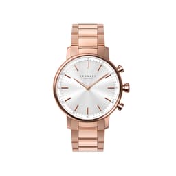Kronaby Carat -hybridiälykello, 38 mm kullanvärinen teräskuori, valkoinen kellotaulu