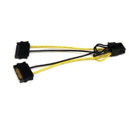 StarTech.com SATPCIEX8ADP, SATA 15-stik, PCI-E (8-pin), Hanstik, Hanstik, Sort, Gul, 30 mm