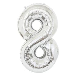 INF Sifferballong 53 cm, siffra 8 - silver