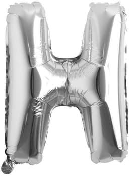 INF Bokstavsballong 53 cm, bokstav H - silver