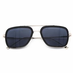 Solbriller med metallrammer og UV 400-beskyttelse, sølv / sort