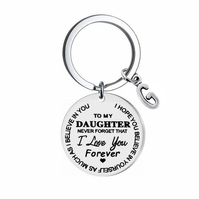 Nyckelring med tag ""To my Daughter"" (Till min dotter) Rostfritt stål