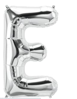 Brevballon 53 cm, bogstav E - sølv
