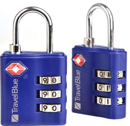 Travel Blue TSA-godkänt sifferlås 2-pack (blå)