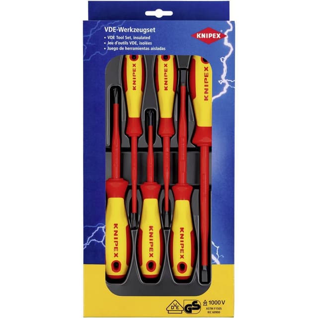 VDE Skruvmejsel set 6 delar Knipex Spår, Stjärnspår