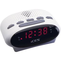 ICES ICR-210 Klockradio FM Vit
