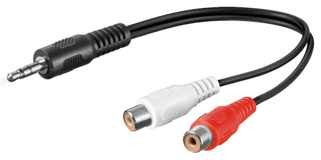 Adapter för ljudkabel 3,5 mm, plugg till stereo RCA-uttag