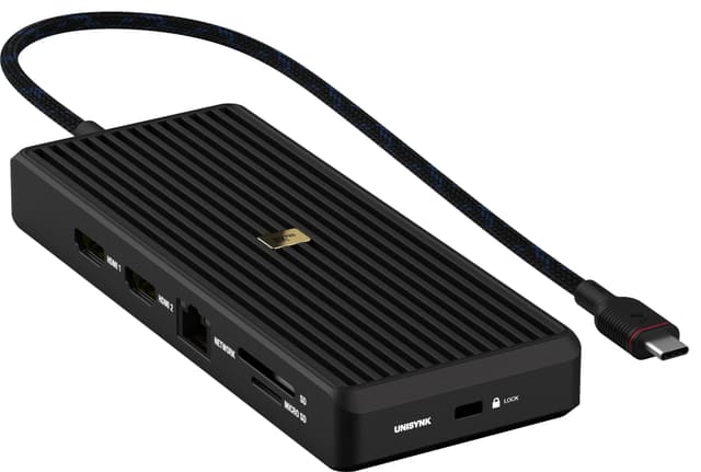 Unisynk 12 port 8K 100W USB-C hub (sort)