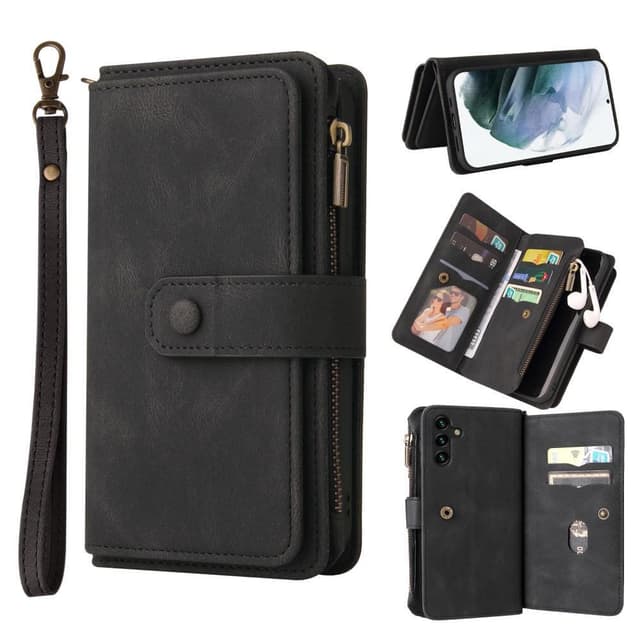 SKALO Samsung A04s 4G Big Wallet 17-lokeroa Lompakkokotelo - Musta