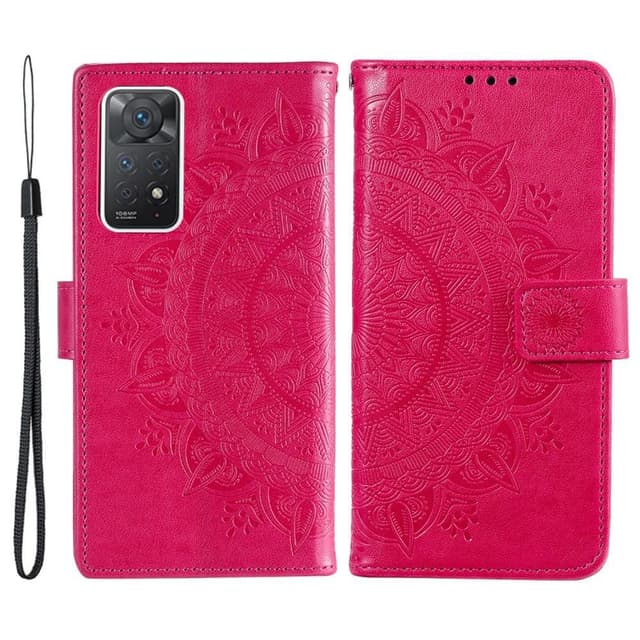 SKALO Xiaomi Redmi Note 11 Pro Mandala Flip Cover - Cerise
