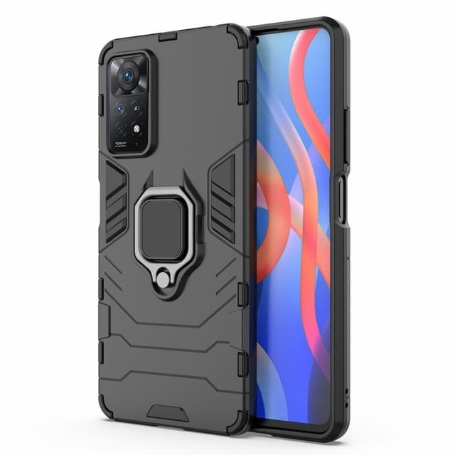 SKALO Xiaomi Redmi Note 11 Pro Armor Hybrid metal ring cover - Sort