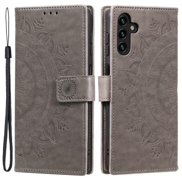 SKALO Samsung A04s 4G Mandala lompakkokotelo - Harmaa