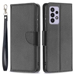 SKALO Samsung A33 5G Premium Litchi Flip Cover - Sort