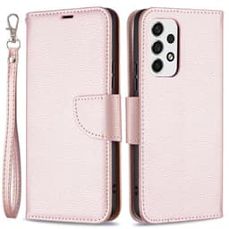 SKALO Samsung A53 5G Premium Litchi Plånbok - Roséguld