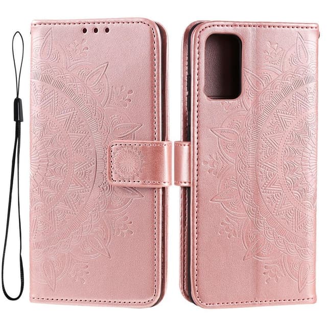 SKALO Samsung A53 5G Mandala lompakkokotelo - Ruusukulta
