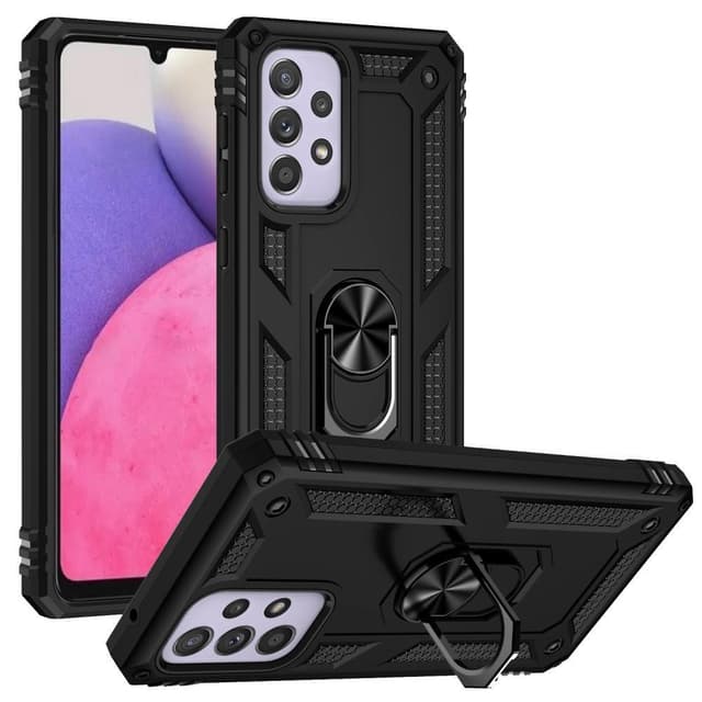 SKALO Samsung A33 5G Armor Hybridi metallirengas kuori - Musta