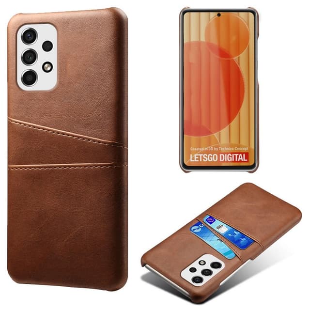 SKALO Samsung A53 5G PU-Läder Korthållare Skal - Brun