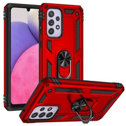 SKALO Samsung A33 5G Armor Hybrid metal ring cover - Rød
