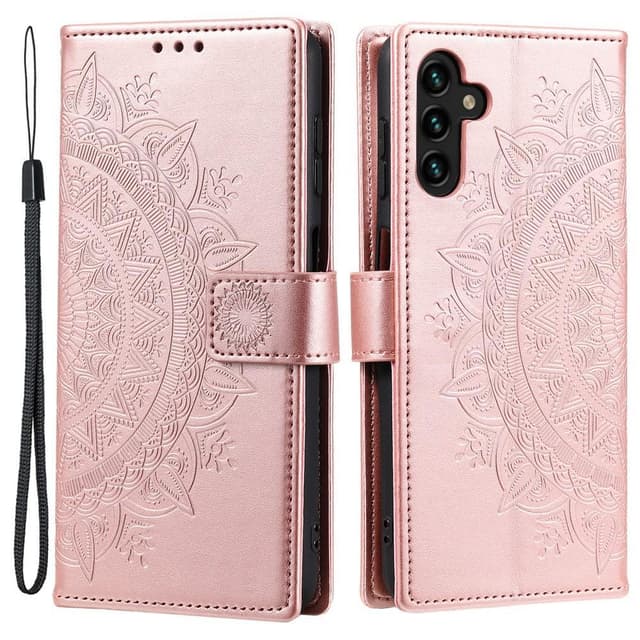 SKALO Samsung A04s 4G Mandala Flip Cover - Rosa guld