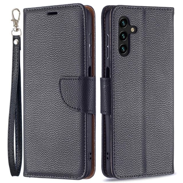 SKALO Samsung A13 5G Premium Litchi Flip Cover - Sort
