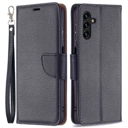 SKALO Samsung A04s 4G Premium Litchi Flip Cover - Sort