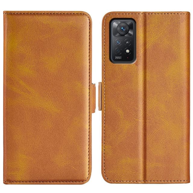 SKALO Xiaomi Redmi Note 11 Pro Premium Wallet Flip Cover - Lys brun