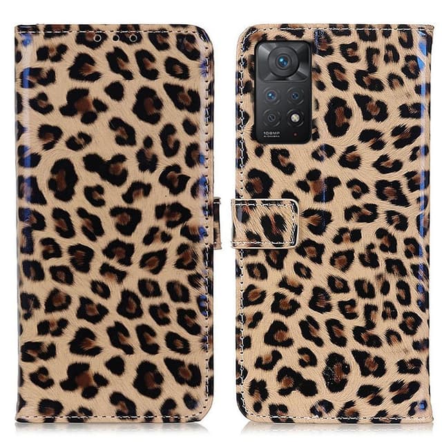 SKALO Xiaomi Redmi Note 11 Pro Leopard mönstrad Plånboksfodral i PU Läder