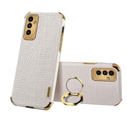 SKALO Samsung A13 5G Krokodil Guldkant Skal - Vit