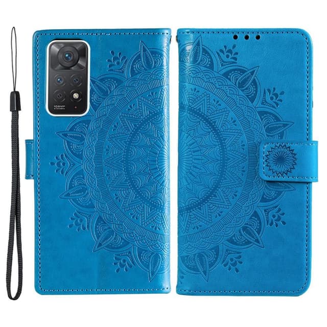 SKALO Xiaomi Redmi Note 11 Pro Mandala Flip Cover - Blå