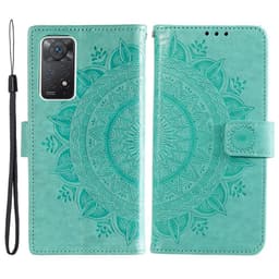 SKALO Xiaomi Redmi Note 11 Pro Mandala Flip Cover - Turkis