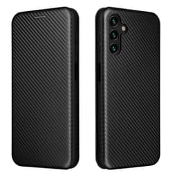 SKALO Samsung A04s 4G Carbon Fiber Lompakkokotelo - Musta