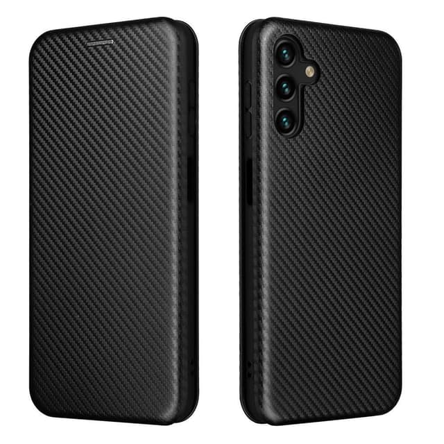 SKALO Samsung A04s 4G Carbon Fiber Lompakkokotelo - Musta