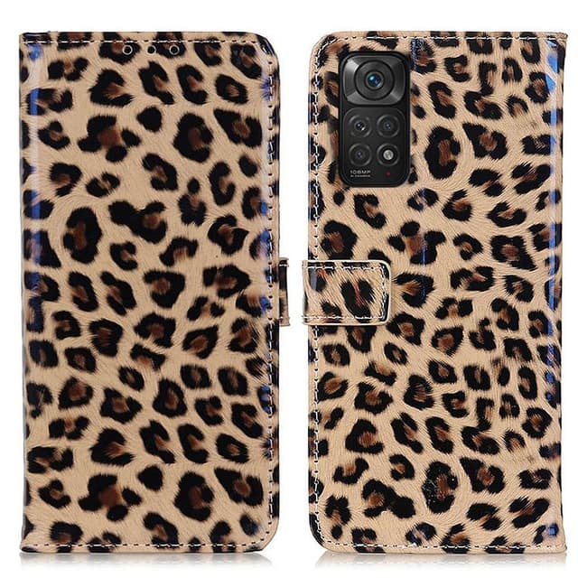 SKALO Xiaomi Redmi Note 11 Leopard mönstrad Plånboksfodral i PU Läder