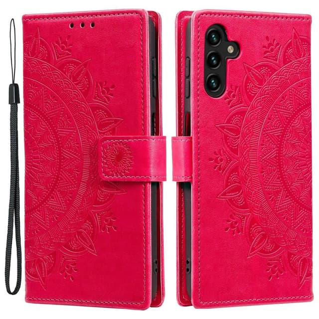 SKALO Samsung A13 5G Mandala lompakkokotelo - Cerise