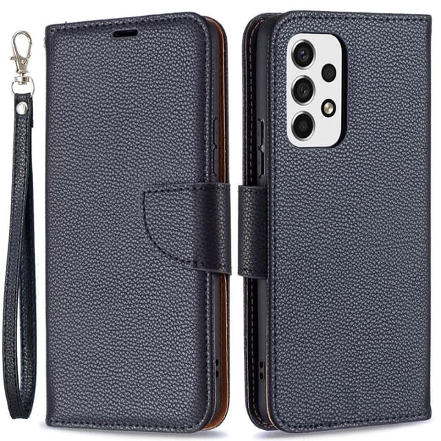 SKALO Samsung A53 5G Premium Litchi Flip Cover - Sort