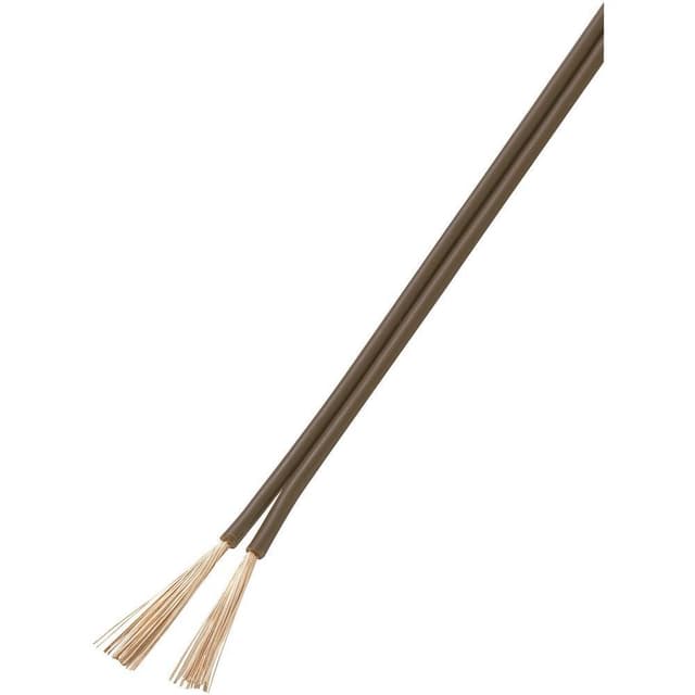 TRU COMPONENTS 93030c525 Flätad kabel 2 x 0.50 mm² Brun 25 m