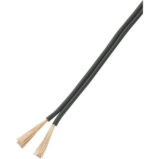 TRU COMPONENTS 1565193 Flätad kabel 2 x 1.50 mm² Svart