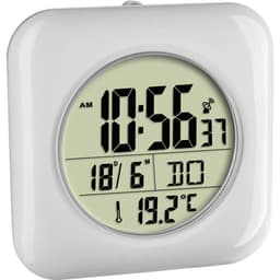 TFA Dostmann 60.4513.02 Radio Vægur 170 mm x 170 mm x 60 mm Hvid Badeværelse/vådrum egnet