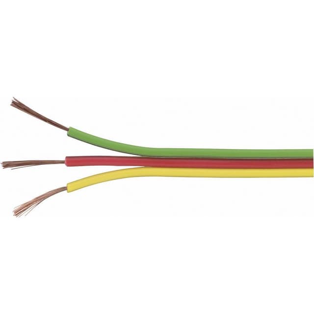 TRU COMPONENTS 1571443 Flätad kabel 3 x 0.14 mm² Gul,